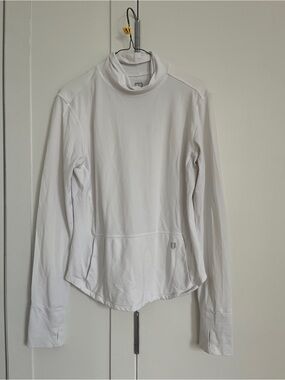 EleVen by Venus Williams White Mock Neck Long Sleeve Top